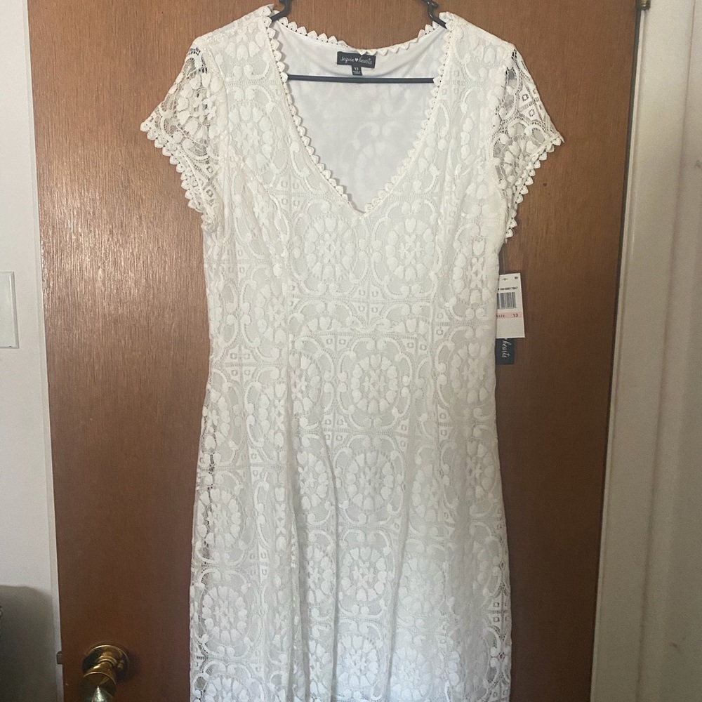 Sequin hearts lace dress